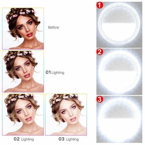 Clip-On Selfie Ring Light for Phones