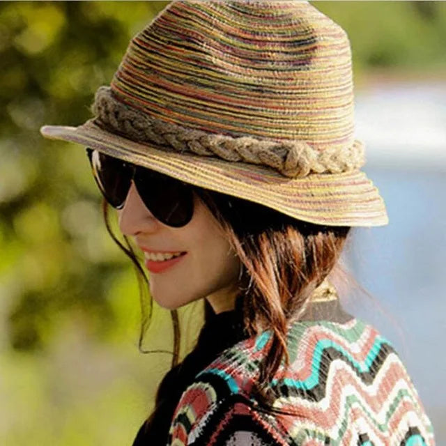 Summer Hats for Women & Men Bow Straw Hats