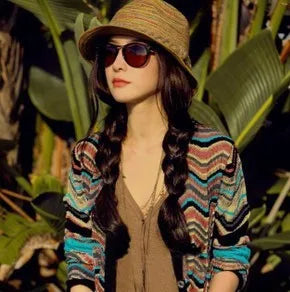 Women's & Men's Striped Knit Sun Hat