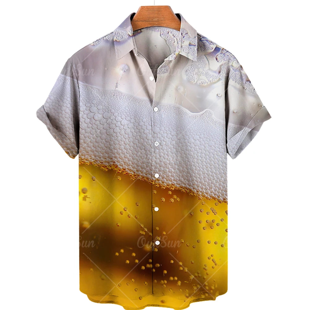 Men's Hawaiian Beer Print Shirt