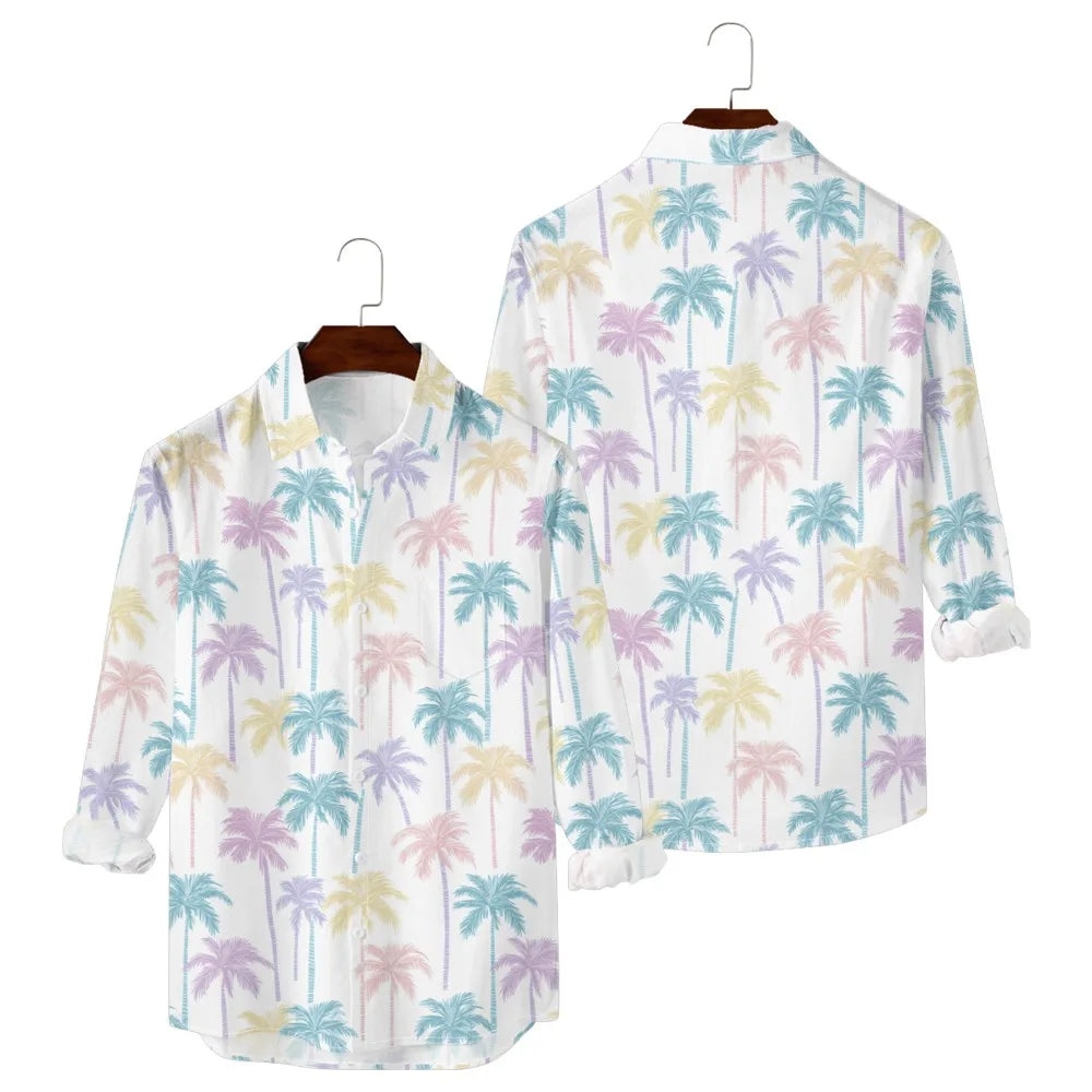 Men's Sunset Ombre Palm Print Hawaiian Shirt