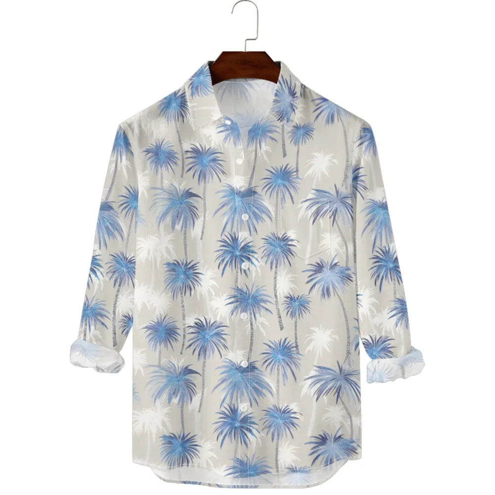 Men's Sunset Ombre Palm Print Hawaiian Shirt