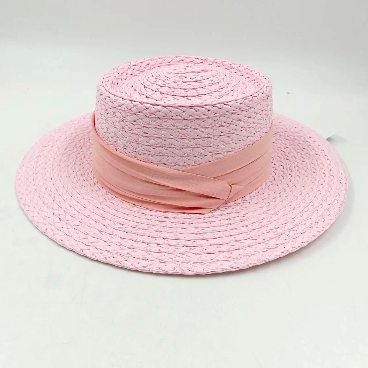 Women's Woven Straw Flat Brim Hat