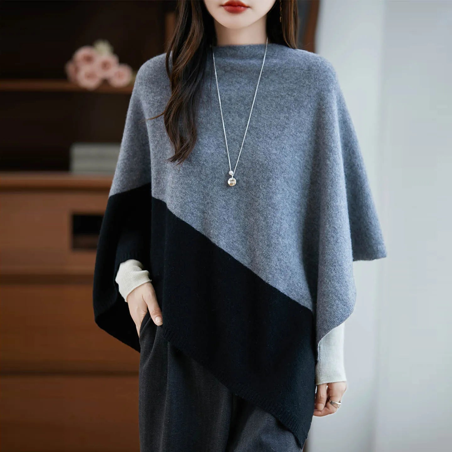 Women's Merino Wool Cloak Shawl