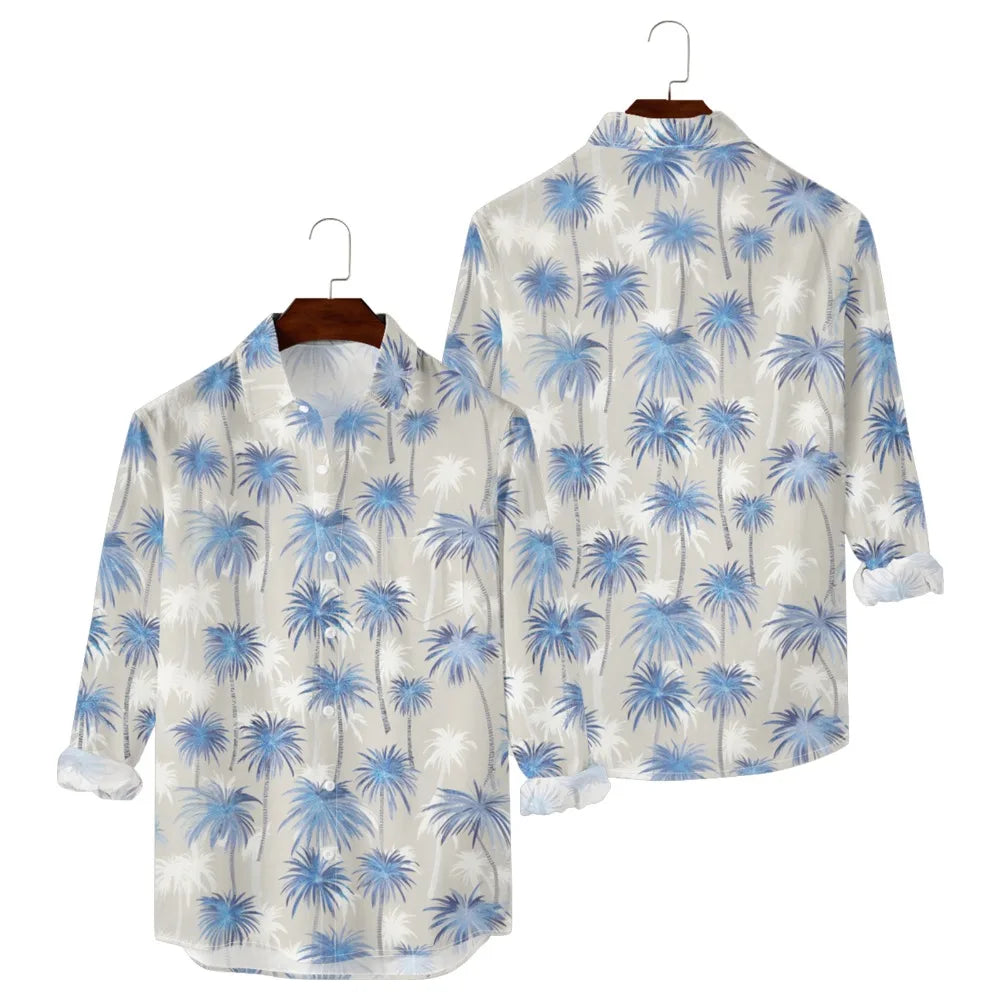 Men's Sunset Ombre Palm Print Hawaiian Shirt