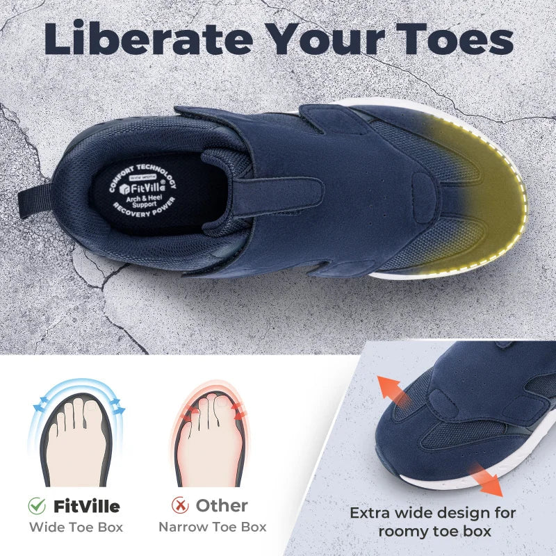 Men's Wide Diabetic Slip-On Sneakers