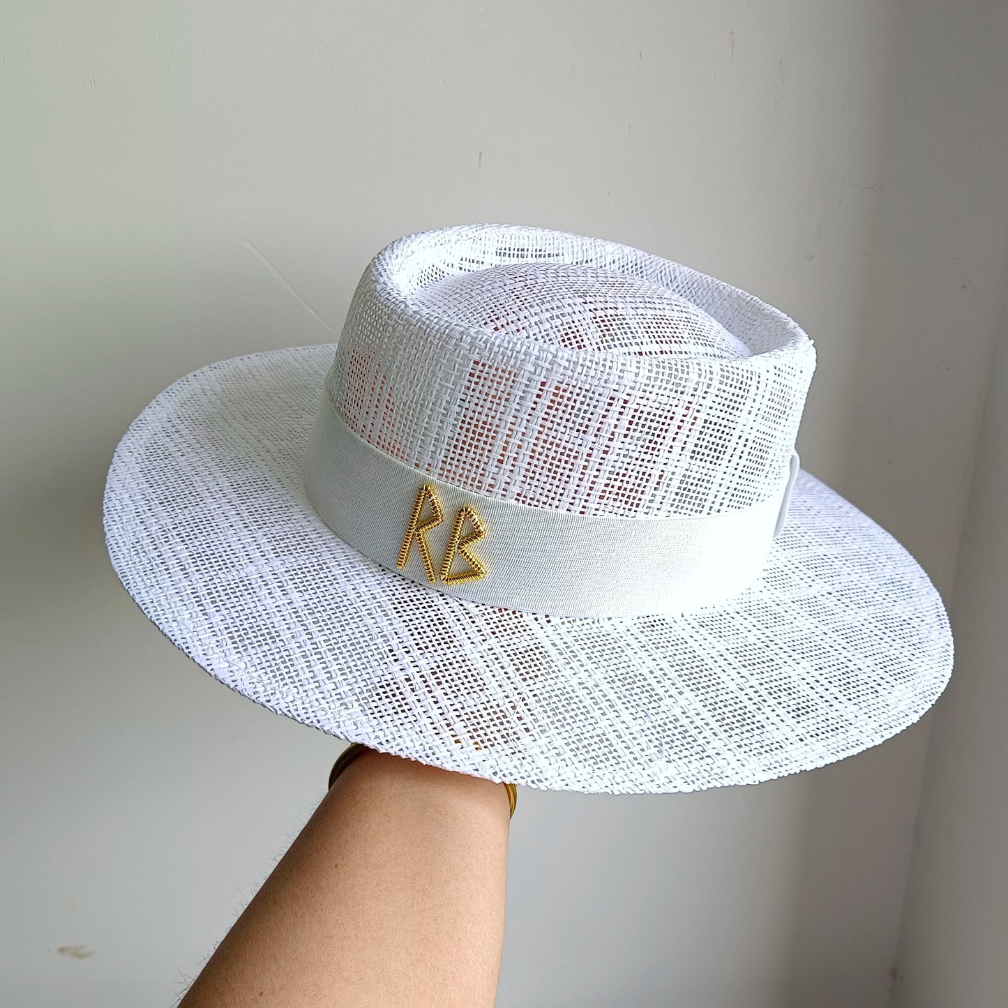 Women's Woven Straw Flat Brim Hat