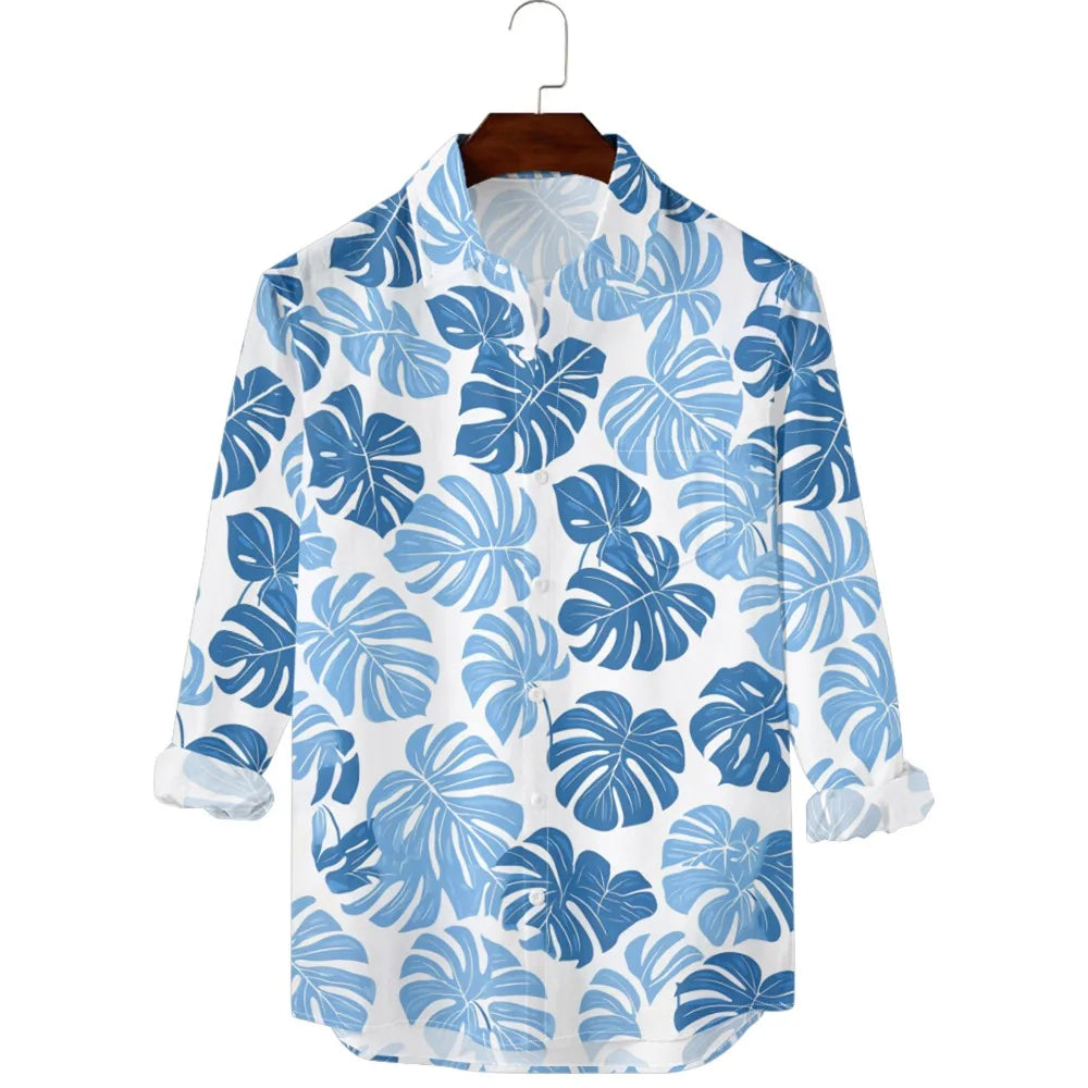 Men's Sunset Ombre Palm Print Hawaiian Shirt