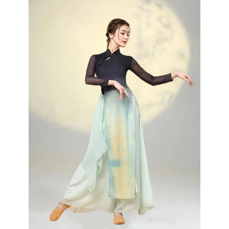 Women's Cheongsam Chiffon Dance Dress