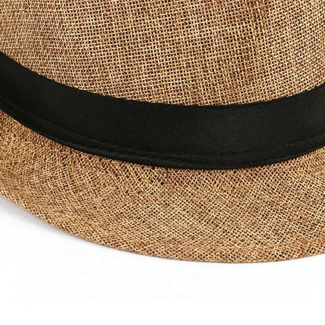 Men's Cotton Linen Jazz Fedora Hat