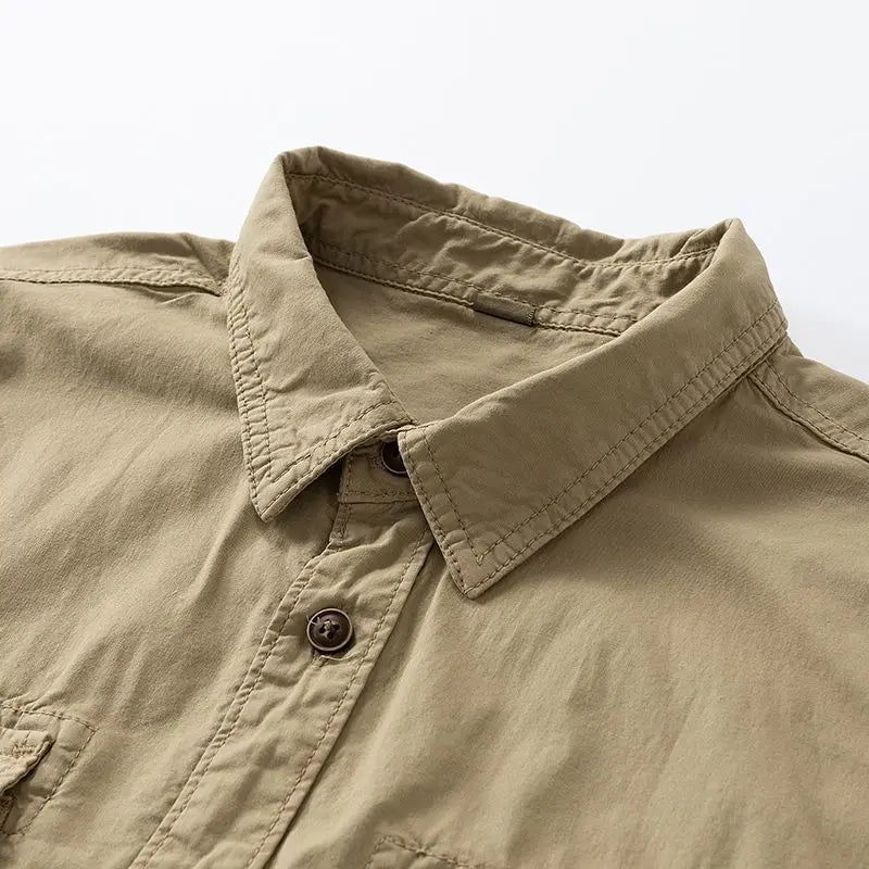 Men's American Retro Lapel Workwear Shirt