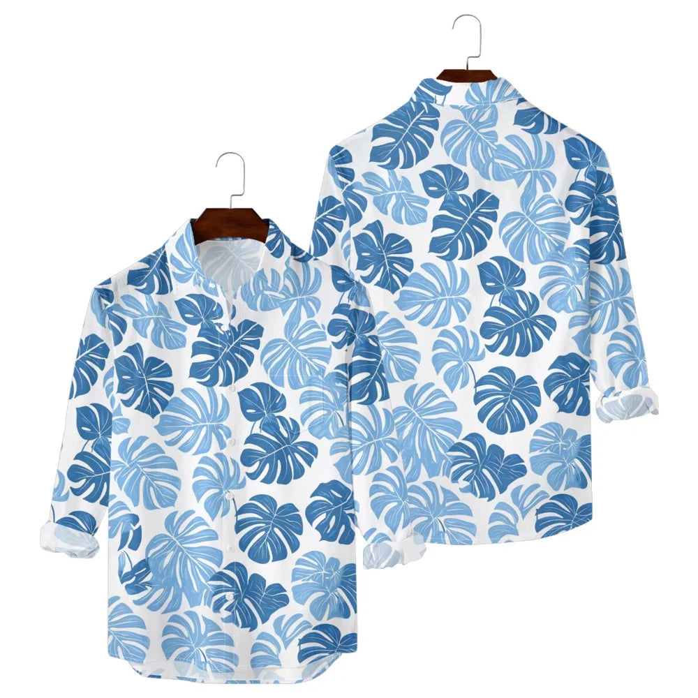 Men's Sunset Ombre Palm Print Hawaiian Shirt