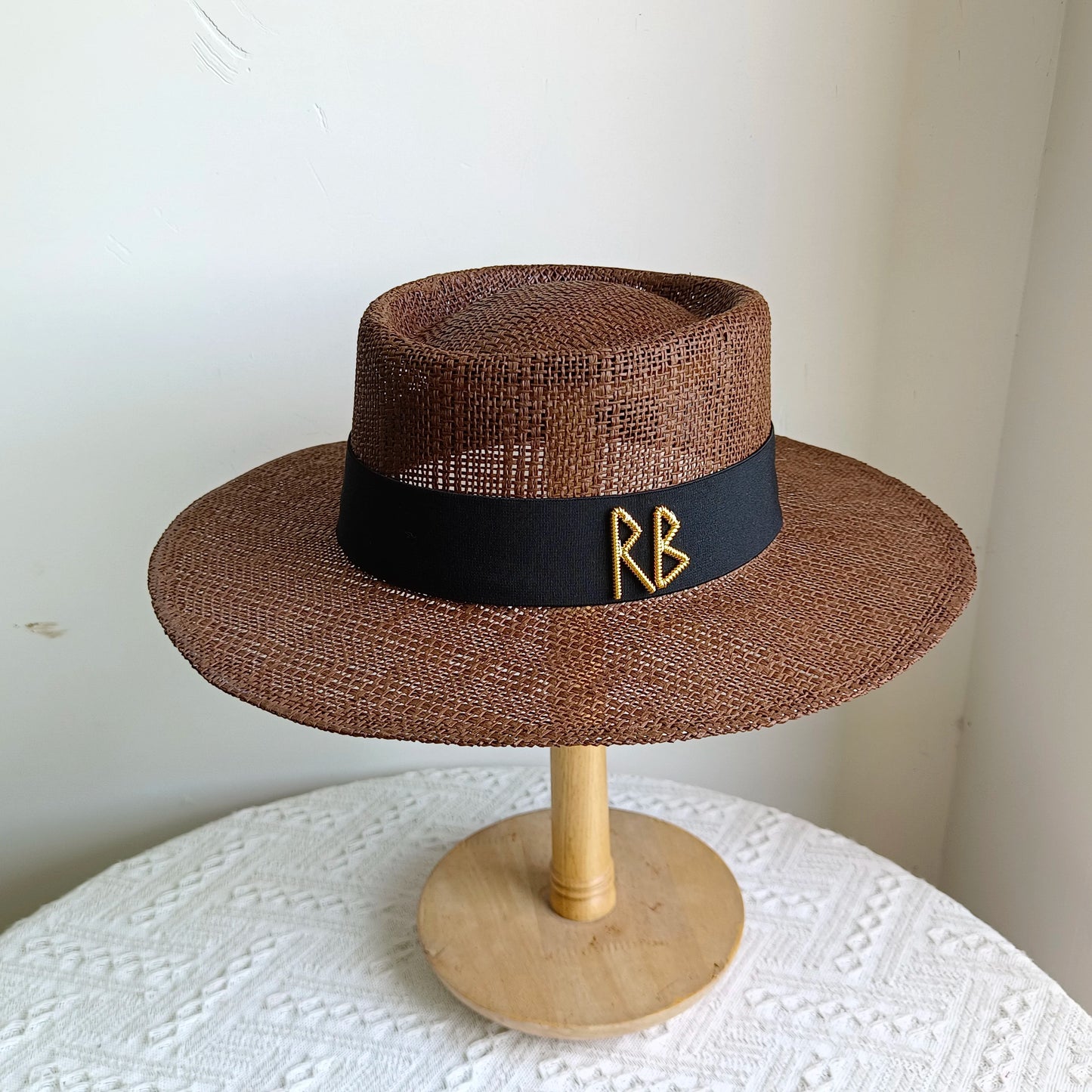 Women's Woven Straw Flat Brim Hat