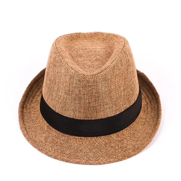 Men's Cotton Linen Jazz Fedora Hat