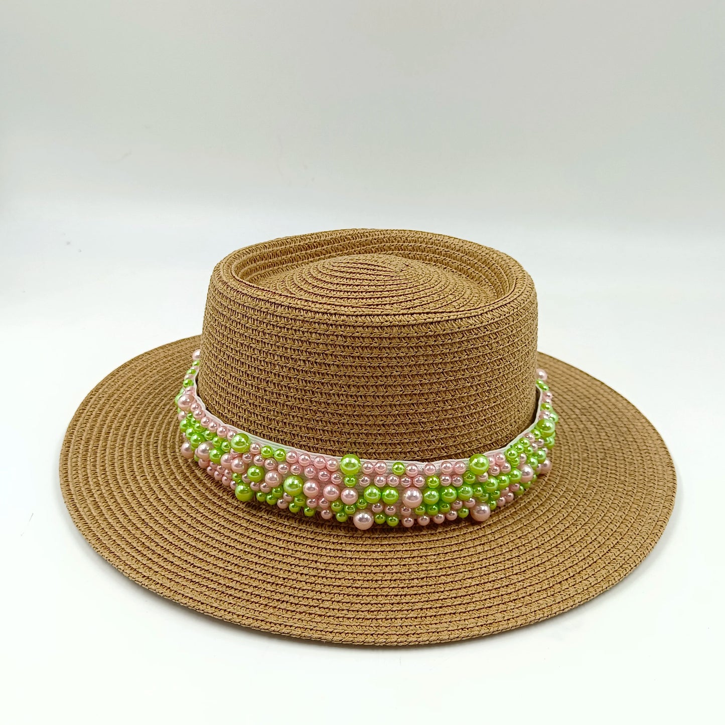 Women's Woven Straw Flat Brim Hat
