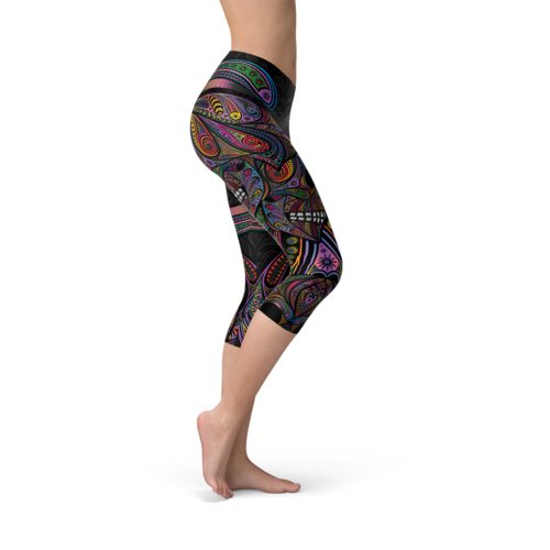 Midnight Mosaic Capri Leggings